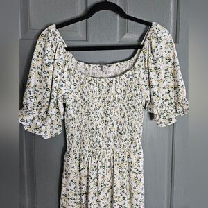 Wayf Floral Wide Leg Jumpsuit - Cream and Green